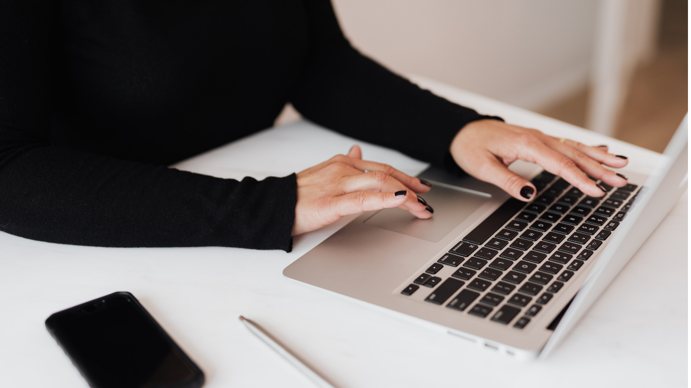 person on computer